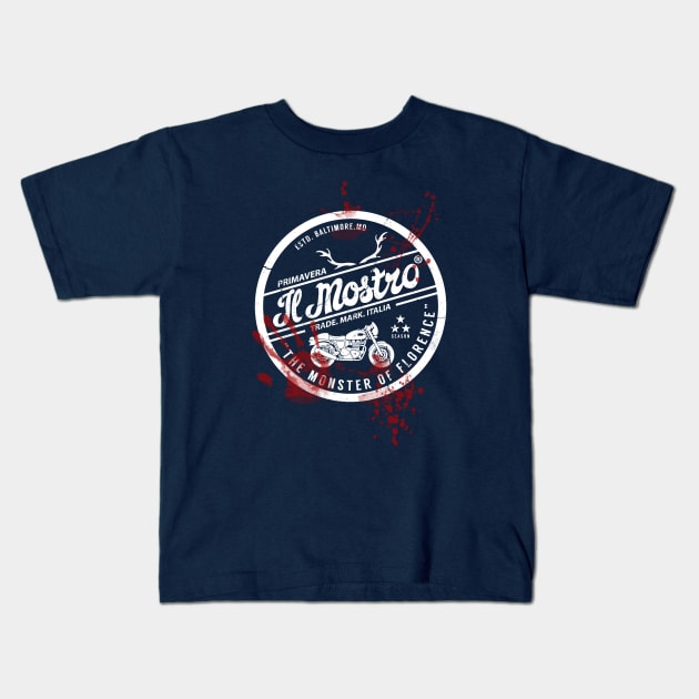 Primavera Il Mostro - Horror - Motorcycle Kids T-Shirt by Nemons